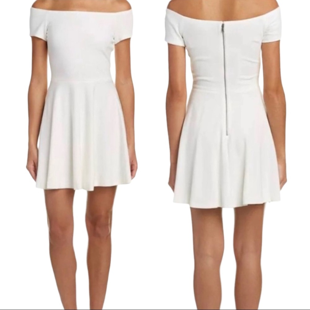Alice + Olivia White off the shoulder Mini white dress size 4 - used
